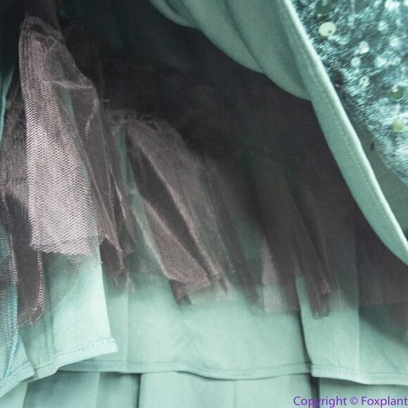 NEW MORGAN & CO‎ Green Sequined Hi-lo Velvet Fit + Flare Dress , 18W - Picture 10 of 16